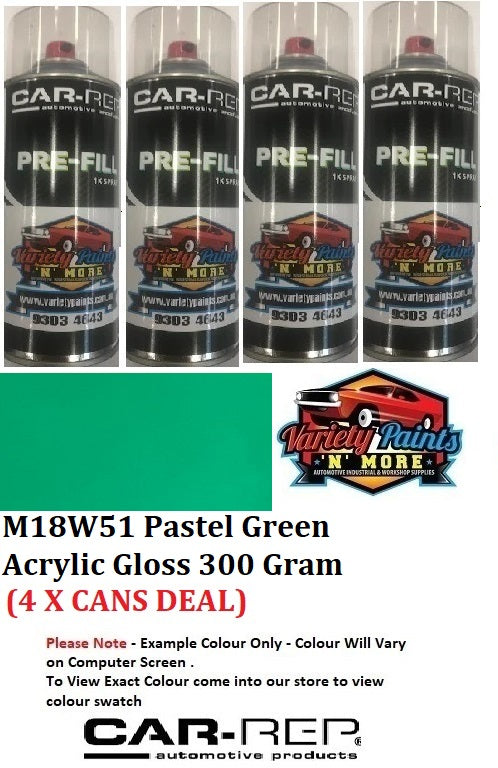 M18W51 Pastel Green Acrylic Gloss 300 Gram (4 CAN DEAL)