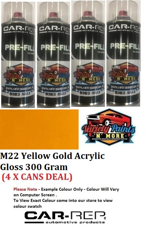 M22 Yellow Gold Acrylic Gloss 300 Gram (4 CAN DEAL)