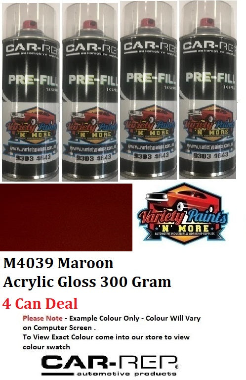 M4039 Maroon Acrylic Gloss 300 Gram (4 CAN DEAL)