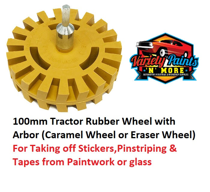 CAM 100mm Tractor Rubber Wheel with Arbor (Caramel Wheel or Eraser Wheel) CGEP