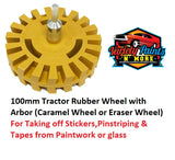 100mm Tractor Rubber Wheel with Arbor (Caramel Wheel or Eraser Wheel) 