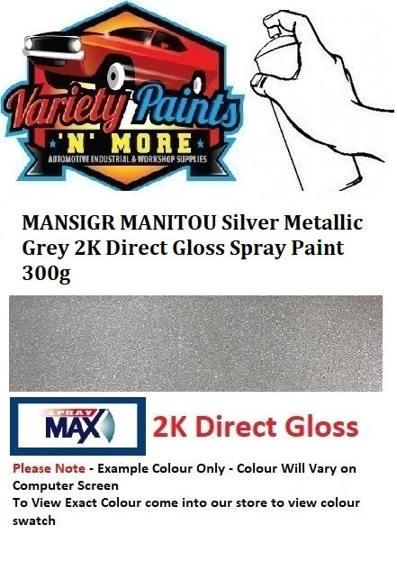 MANSIGR MANITOU Silver Metallic Grey 2K Direct Gloss Spray Paint 300g