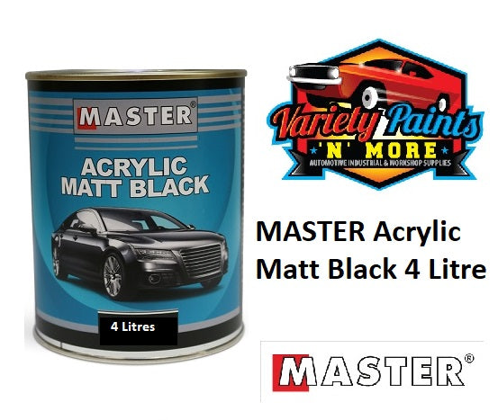 Master Acrylic Matt Black 4 Litre MB4*