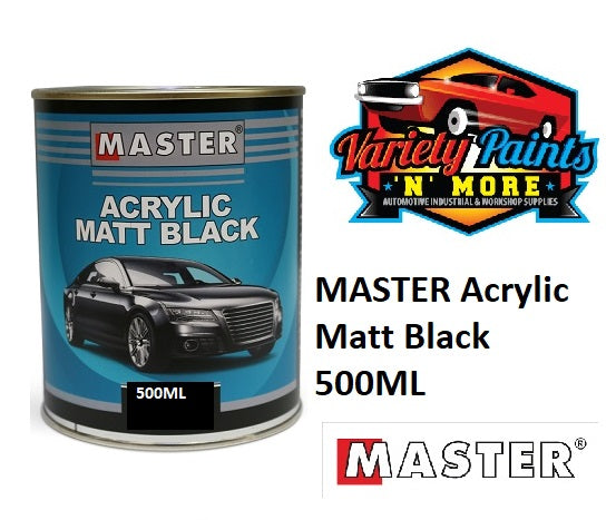 Master Acrylic Matt Black 500ml  MB500*