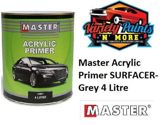Master GREY Acrylic Primer SURFACER- Grey 4 Litre