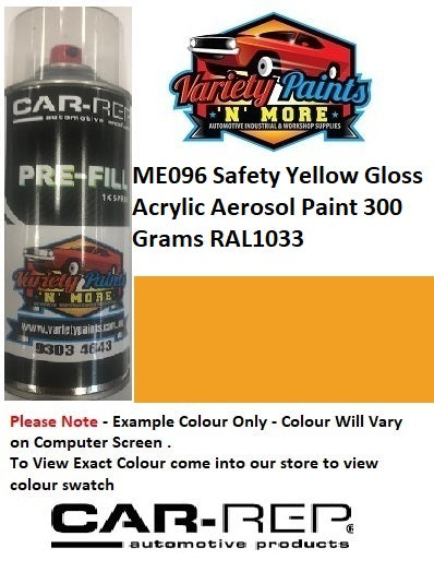 ME096 Safety Yellow Gloss Acrylic Aerosol Paint 300 Grams RAL1033