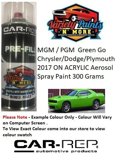 MGM / PGM  Green Go Chrysler/Dodge/Plymouth 2017 ON ACRYLIC Aerosol Spray Paint 300 Grams