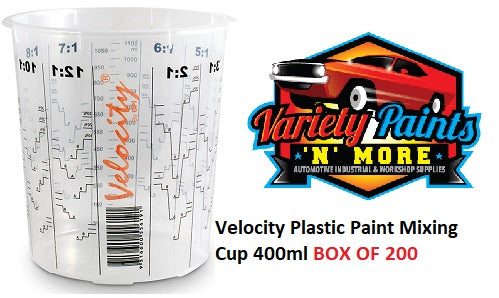 Velocity Plastic Paint Mixing Cup 400ml BOX OF 200