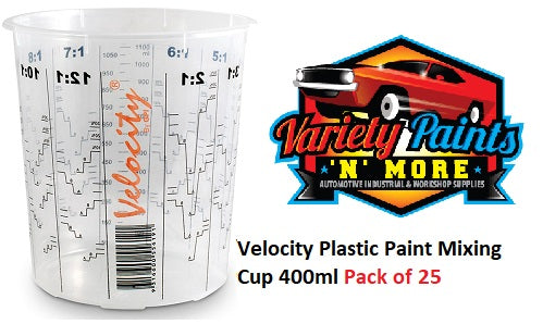 Velocity Plastic Paint Mixing Cup 400ml PACK OF 25