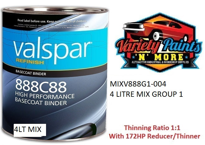 G5703 Black Metallic Performance 888 Basecoat Paint Mix 4 Litres