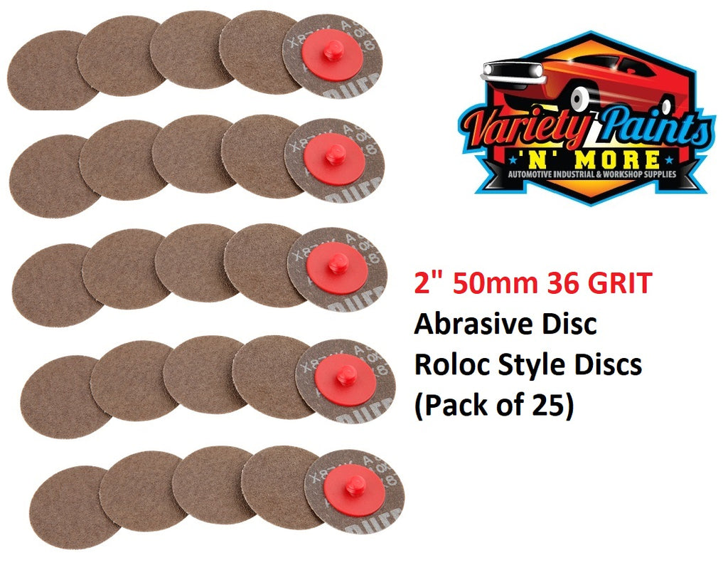 2" 50mm Roloc Style 36 GRIT Abrasive Disc (Pack of 25)