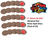2" 50mm Roloc Style 36 GRIT Abrasive Disc (Pack of 25)