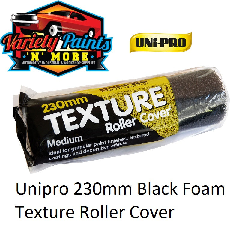 Unipro 230mm Black Foam Texture Roller Cover