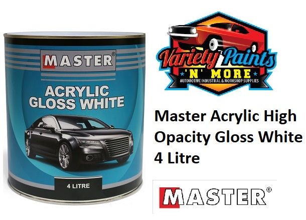 Master Acrylic High Opacity Gloss White 4 Litre HOW4