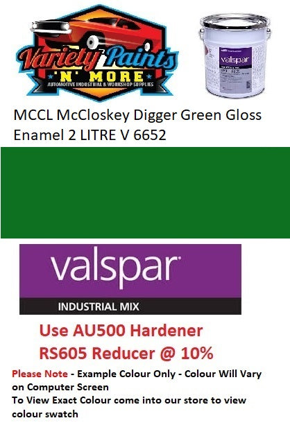 MCCL McCloskey Digger Green Gloss Enamel 2 LITRE V 6652 5:1 PART A