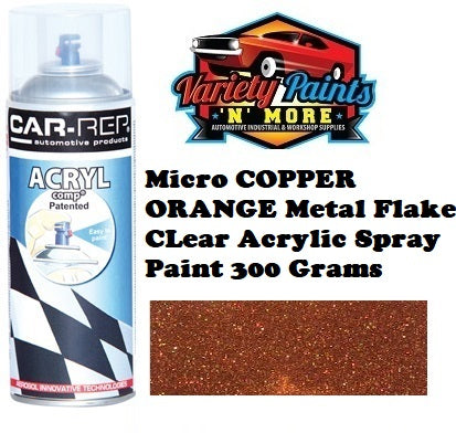 Micro COPPER ORANGE Metal Flake CLear Acrylic Spray Paint 300 Grams