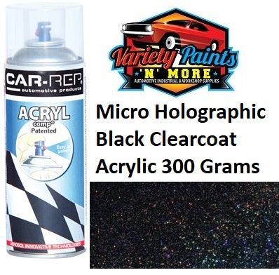 Micro Holographic BLACK Metal Flake CLear Acrylic Spray Paint 300 Grams