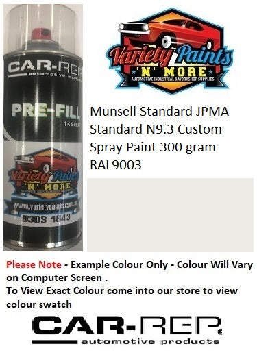 Munsell Standard JPMA Standard N9.3 Gloss Enamel Custom Spray Paint 300 gram RAL9003