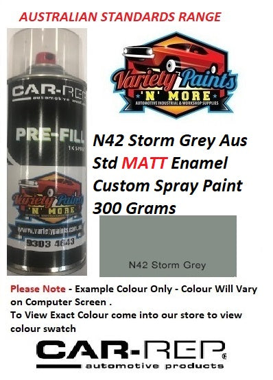 N42 Storm Grey Australian Standard MATT Enamel Custom Spray Paint 300 Grams