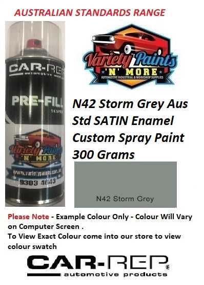 N42 Storm Grey Australian Standard SATIN Enamel Custom Spray Paint 300 Grams