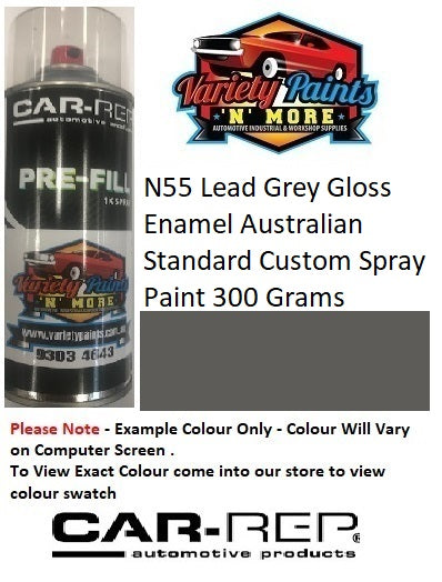 N55 Lead Grey Gloss Enamel Australian Standard Custom Spray Paint 300 Grams