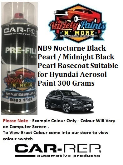 NB9 Nocturne Black Pearl / Midnight Black Pearl Basecoat Suitable for Hyundai Aerosol Paint 300 Grams
