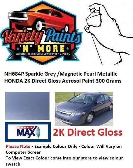 NH684P Sparkle Grey /Magnetic Pearl Metallic HONDA 2K Direct Gloss Aerosol Paint 300 Grams