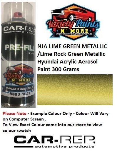 NJA LIME GREEN METALLIC /Lime Rock Green Metallic Hyundai Acrylic Aerosol Paint 300 Grams
