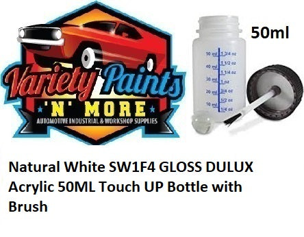 Natural White SW1F4 GLOSS DULUX Acrylic 50ML Touch UP Bottle with Brush