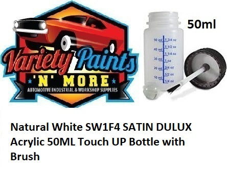 Natural White SW1F4 SATIN DULUX Acrylic 50ML Touch UP Bottle with Brush