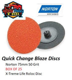 Norton 75mm x 120 Grit Orange Roloc Discs BOX OF 25