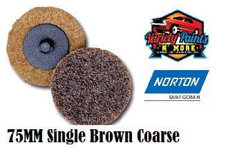 Norton Beartex Coarse BROWN 76mm Quick Change Disc COARSE SINGLE Roloc Style