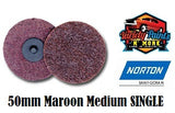Norton Maroon 50mm Beartex Quick Change Disc (Roloc) Medium