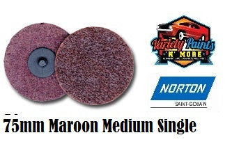 Norton Beartex Medium MAROON 76mm Quick Change Disc Medium SINGLE Roloc Style