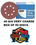 Norton 40 Grit 125mm Speed Grip Velcro Disc 8 Hole  Box 50
