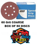 Norton 60 Grit 125mm Speed Grip Velcro Disc 8 Hole  Box 50
