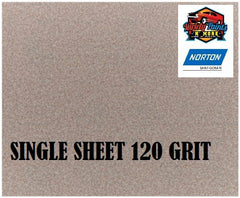 Norton No Fil Sand Paper 120 Grit Single Sheet
