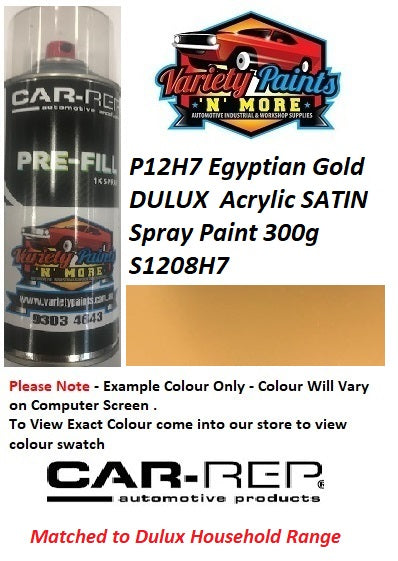 P12H7 Egyptian Gold DULUX  Acrylic SATIN Spray Paint 300g S1208H7
