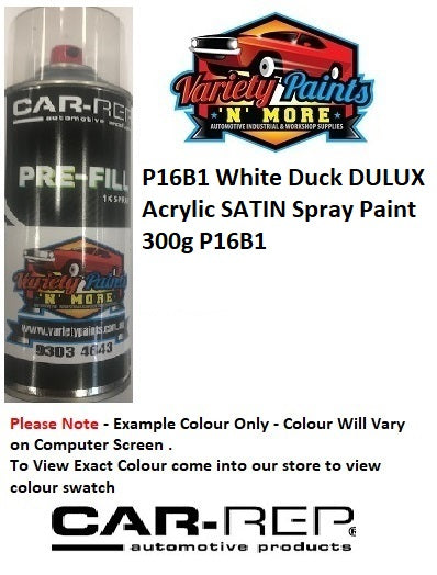 P16B1 White Duck DULUX Acrylic SATIN Spray Paint 300g P16B1