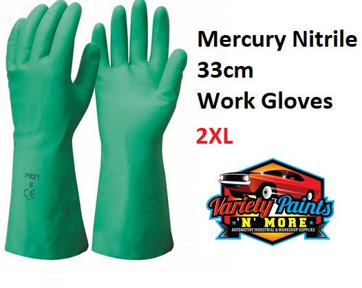 Mercury Nitrile 33cm Work Gloves 2XL 1 Pair