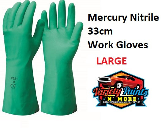Mercury Nitrile 33cm Work Gloves Large 1 Pair