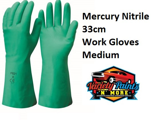 Mercury Nitrile 33cm Work Gloves Medium 1 Pair