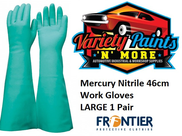 Mercury Nitrile 46cm Work Gloves LARGE 1 Pair
