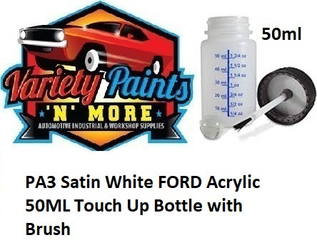 PA3 Satin White FORD Acrylic 50ML Touch Up Bottle with Brush