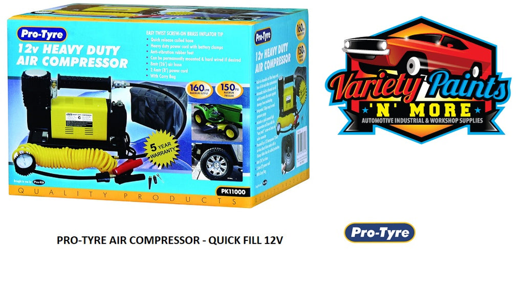 PRO-TYRE Extra Super Heavy Duty AIR COMPRESSOR - QUICK FILL 12V