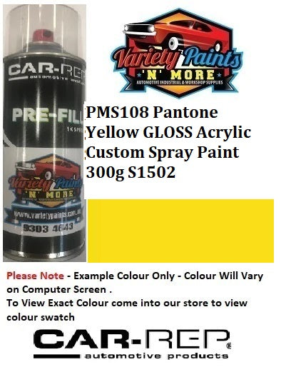 PMS108 PANTONE® Yellow GLOSS Acrylic Custom Spray Paint 300g S1502