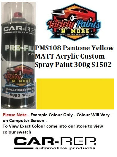 PMS108 PANTONE® Yellow MATT Acrylic Custom Spray Paint 300g LATEST