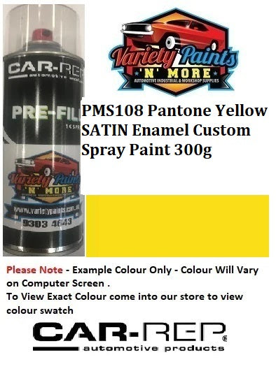 PMS108 Pantone Yellow SATIN Enamel Custom Spray Paint 300g