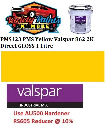 PMS123 PMS Yellow Valspar 862 2K Direct GLOSS 1 Litre