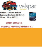 PMS143 Golden Yellow Pantone Custom 2K Direct Gloss 1 Litre S1522